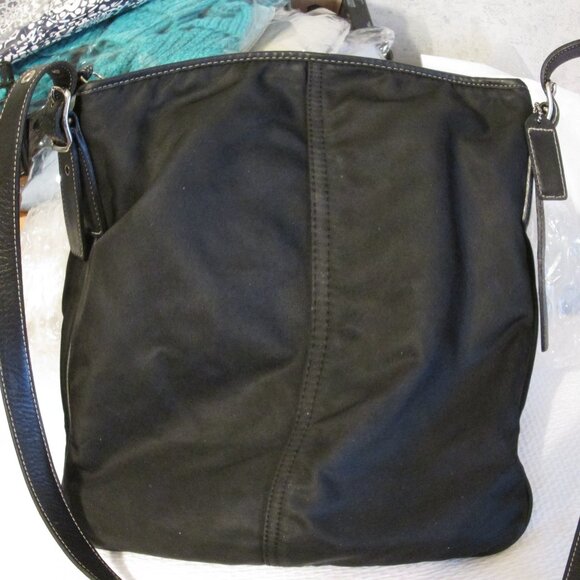 Coach Heavy Nylon Black Crossbody Bag - Picture 1 of 11